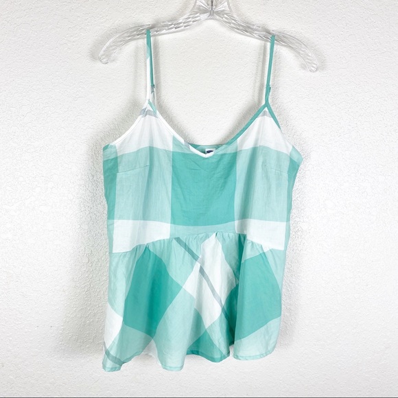 Old Navy Tops - Old Navy Mint Plaid Summer Sleeveless Blouse
